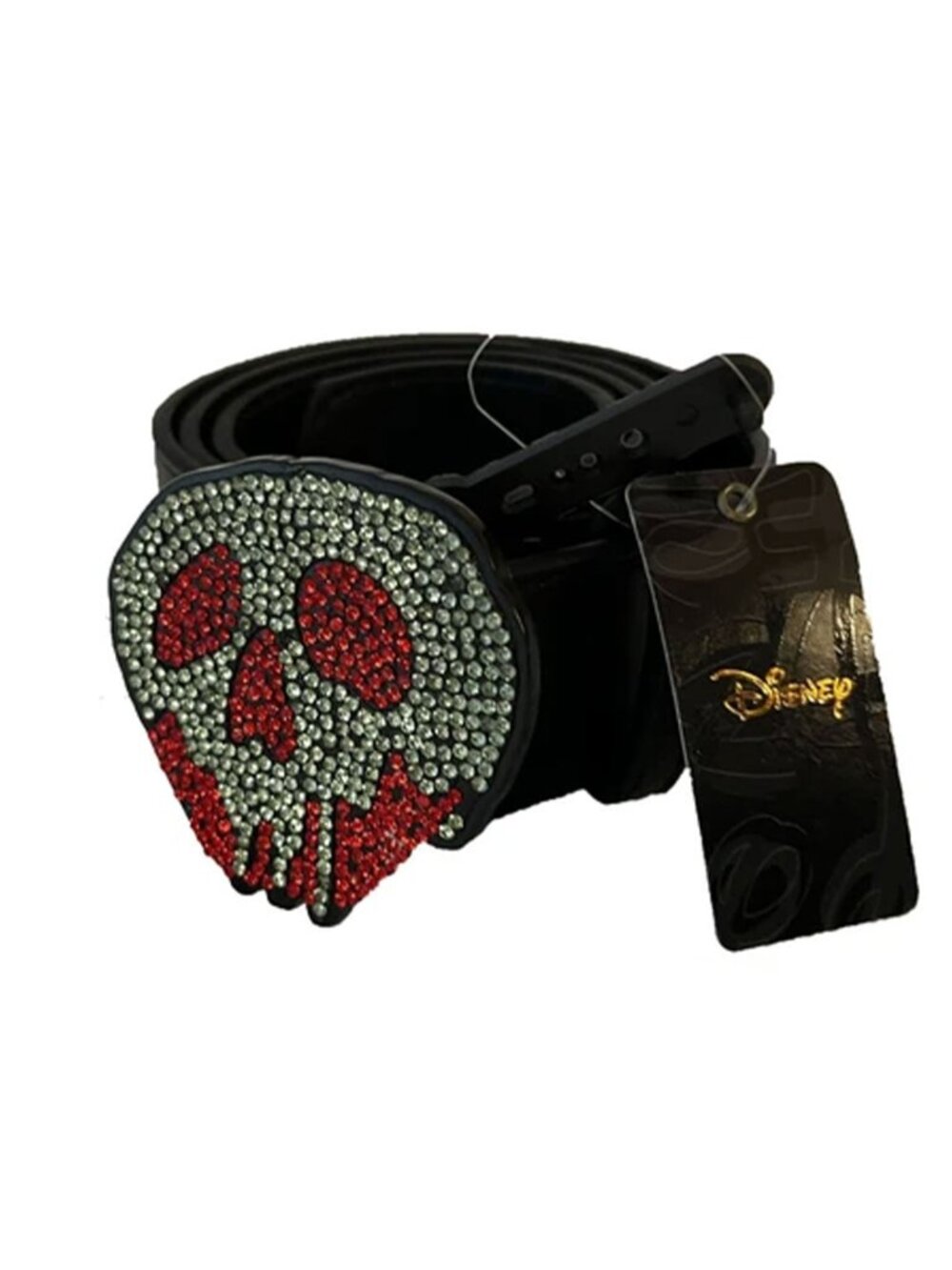 Disney x Buckle-Down Snow White Poison Apple Rhinestone Skull Belt Black Small